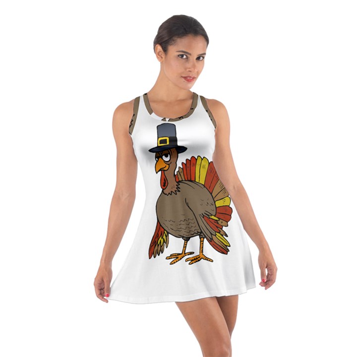 Thanksgiving turkey  Cotton Racerback Dress