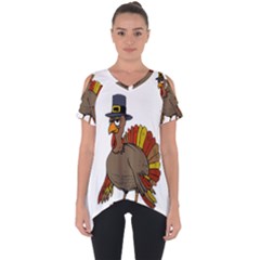 Thanksgiving Turkey  Cut Out Side Drop Tee by Valentinaart