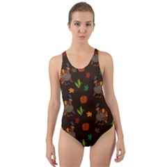 Thanksgiving Turkey  Cut-out Back One Piece Swimsuit by Valentinaart