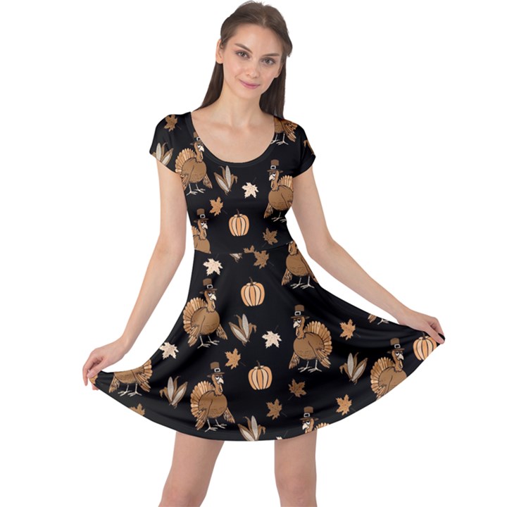 Thanksgiving turkey  Cap Sleeve Dress