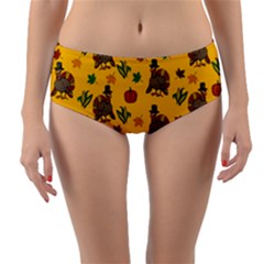 Thanksgiving Turkey  Reversible Mid-waist Bikini Bottoms