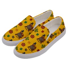 Thanksgiving Turkey  Men s Canvas Slip Ons