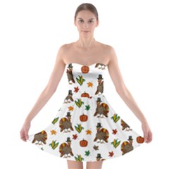 Thanksgiving Turkey  Strapless Bra Top Dress by Valentinaart