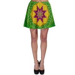 Feathers In The Sunshine Mandala Skater Skirt by pepitasart