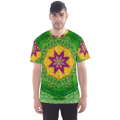 Feathers In The Sunshine Mandala Men s Sports Mesh Tee by pepitasart