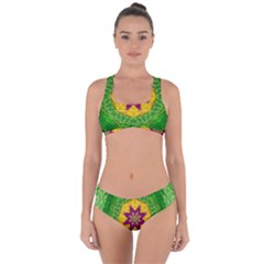 Feathers In The Sunshine Mandala Criss Cross Bikini Set by pepitasart