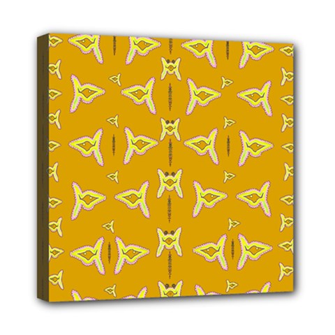 Fishes Talking About Love And   Yellow Stuff Mini Canvas 8  X 8  by pepitasart