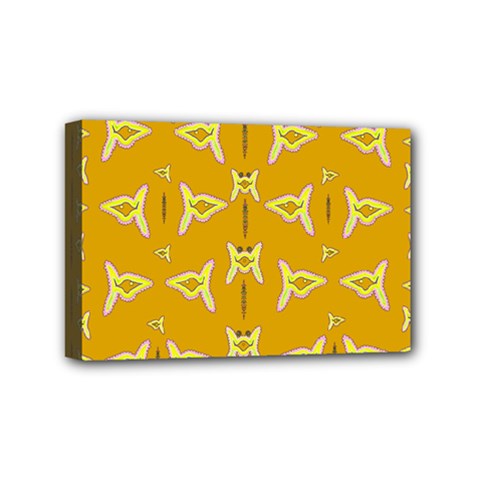 Fishes Talking About Love And   Yellow Stuff Mini Canvas 6  X 4  by pepitasart