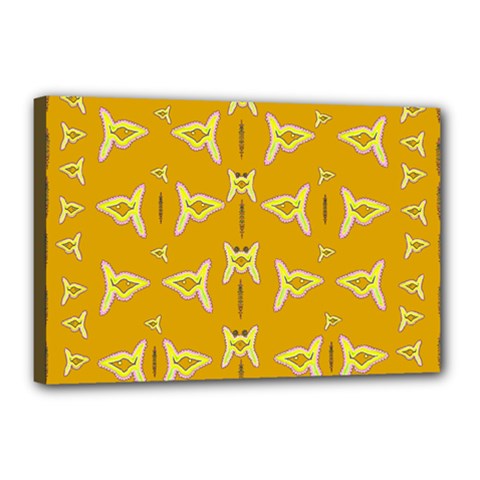 Fishes Talking About Love And   Yellow Stuff Canvas 18  X 12  by pepitasart