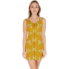 Fishes Talking About Love And   Yellow Stuff Bodycon Dress