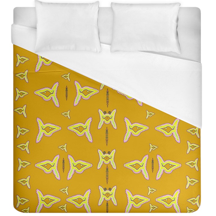 Fishes Talking About Love And   Yellow Stuff Duvet Cover (King Size)