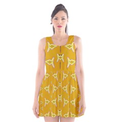 Fishes Talking About Love And   Yellow Stuff Scoop Neck Skater Dress by pepitasart