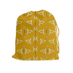 Fishes Talking About Love And   Yellow Stuff Drawstring Pouches (extra Large) by pepitasart