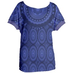 Dark Blue Ornate  Women s Oversized Tee