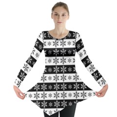 Snowflakes - Christmas pattern Long Sleeve Tunic 