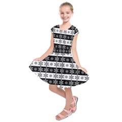 Snowflakes - Christmas Pattern Kids  Short Sleeve Dress by Valentinaart