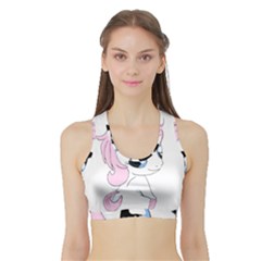 Baby Unicorn Sports Bra With Border by Valentinaart