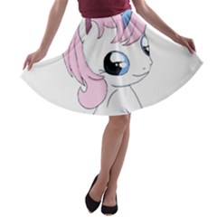 Baby Unicorn A-line Skater Skirt by Valentinaart