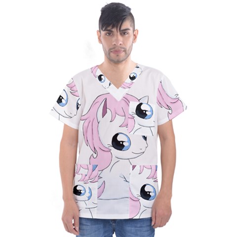 Baby Unicorn Men s V-neck Scrub Top by Valentinaart