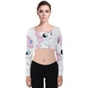 Baby unicorn Velvet Long Sleeve Crop Top View1