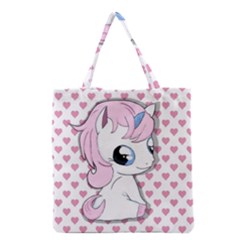 Baby Unicorn Grocery Tote Bag by Valentinaart