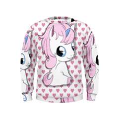 Baby Unicorn Kids  Sweatshirt by Valentinaart