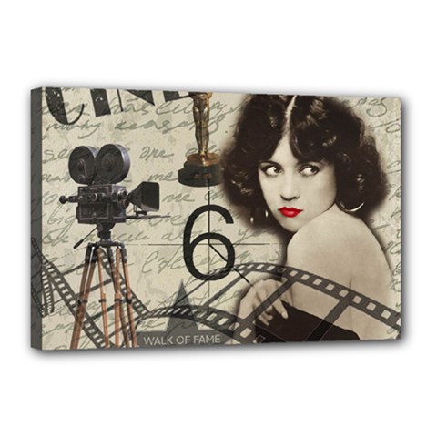 Vintage Cinema Canvas 18  X 12  by Valentinaart