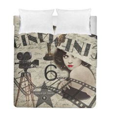 Vintage Cinema Duvet Cover Double Side (full/ Double Size) by Valentinaart