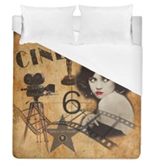 Vintage Cinema Duvet Cover (queen Size) by Valentinaart