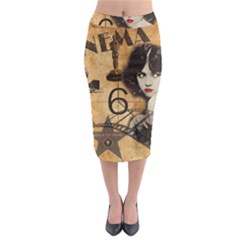 Vintage Cinema Midi Pencil Skirt by Valentinaart