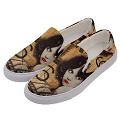 Vintage Cinema Men s Canvas Slip Ons by Valentinaart