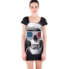 Cinema Skull Short Sleeve Bodycon Dress by Valentinaart