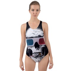 Cinema Skull Cut-out Back One Piece Swimsuit by Valentinaart