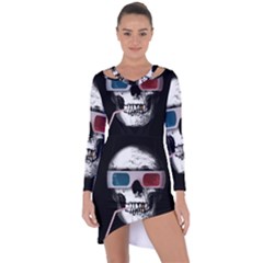 Cinema Skull Asymmetric Cut-out Shift Dress by Valentinaart