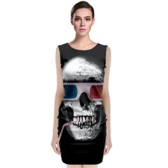 Cinema Skull Sleeveless Velvet Midi Dress by Valentinaart