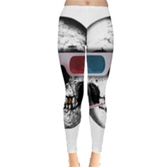 Cinema Skull Leggings  by Valentinaart