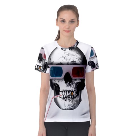 Cinema Skull Women s Sport Mesh Tee by Valentinaart