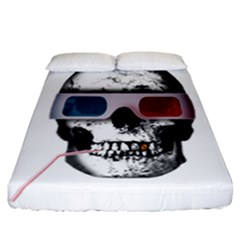 Cinema Skull Fitted Sheet (california King Size) by Valentinaart