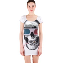 Cinema Skull Short Sleeve Bodycon Dress