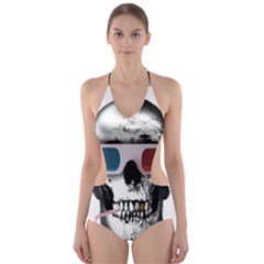 Cinema Skull Cut-out One Piece Swimsuit by Valentinaart