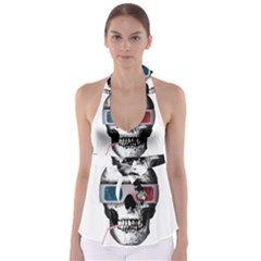 Cinema Skull Babydoll Tankini Top by Valentinaart