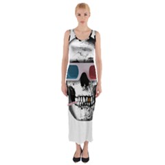 Cinema Skull Fitted Maxi Dress by Valentinaart