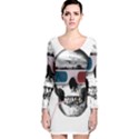 Cinema Skull Long Sleeve Velvet Bodycon Dress View1