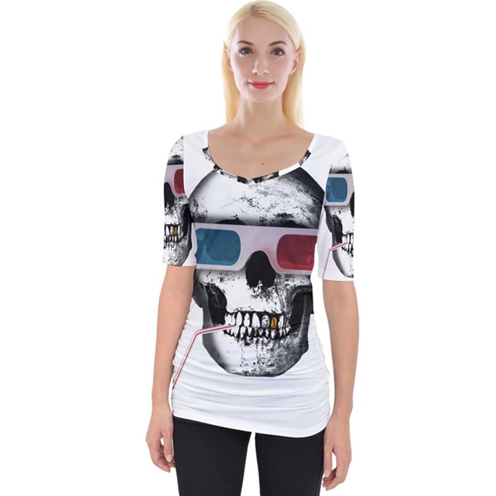 Cinema Skull Wide Neckline Tee