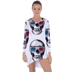 Cinema Skull Asymmetric Cut-out Shift Dress by Valentinaart