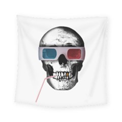 Cinema Skull Square Tapestry (small) by Valentinaart