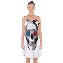 Cinema Skull Ruffle Detail Chiffon Dress by Valentinaart