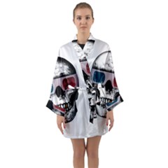 Cinema Skull Long Sleeve Kimono Robe by Valentinaart