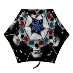 Cinema Skull Mini Folding Umbrellas by Valentinaart