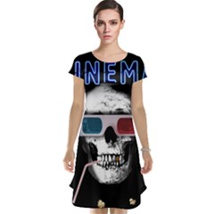 Cinema Skull Cap Sleeve Nightdress by Valentinaart